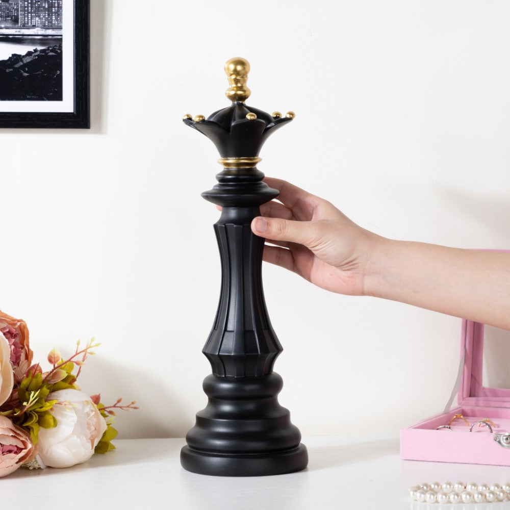 Chess Queen Showpiece Black 14 Inch Nestasia
