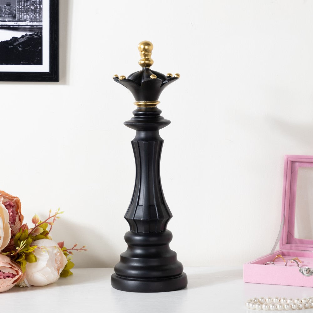 Chess Queen Showpiece Black 14 Inch Nestasia