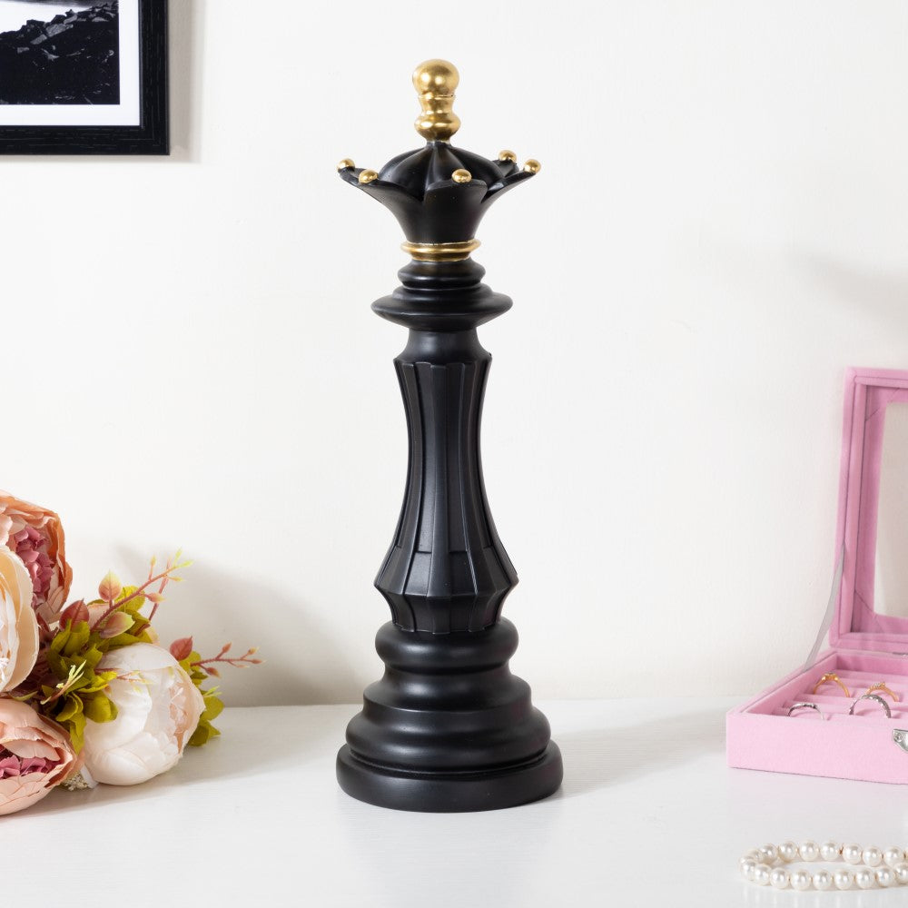 Chess Queen Showpiece Black 14 Inch Nestasia