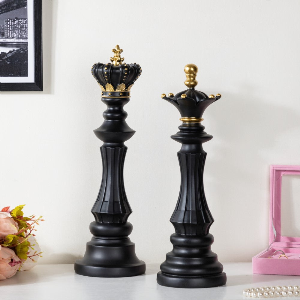Chess Queen Showpiece Black 14 Inch Nestasia