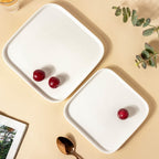 Ceramic Square Dining Plate White Nestasia