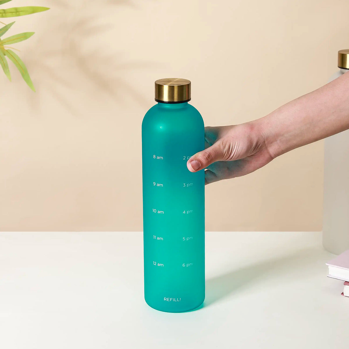 Hydration Water Bottle Teal 1L Set Of 2 Nestasia
