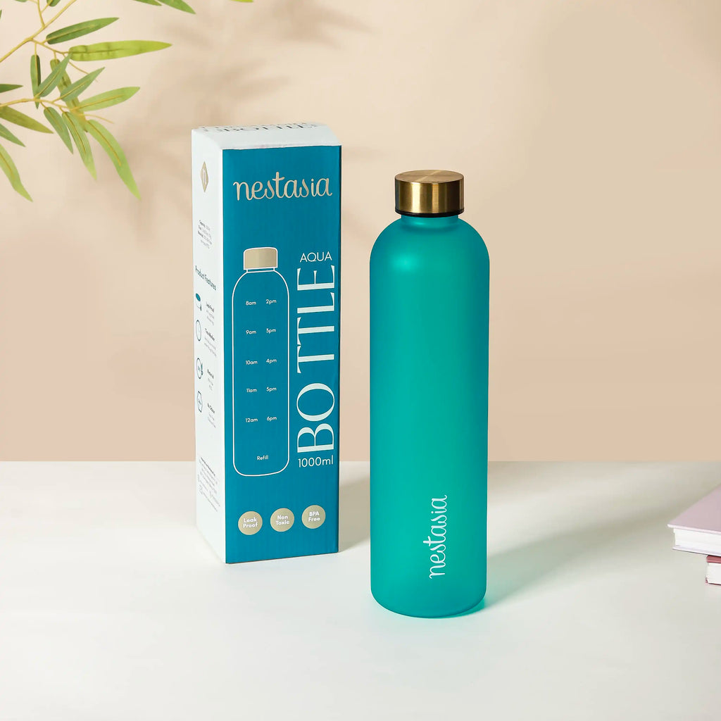 Hydration Water Bottle Teal 1L Set Of 2 Nestasia