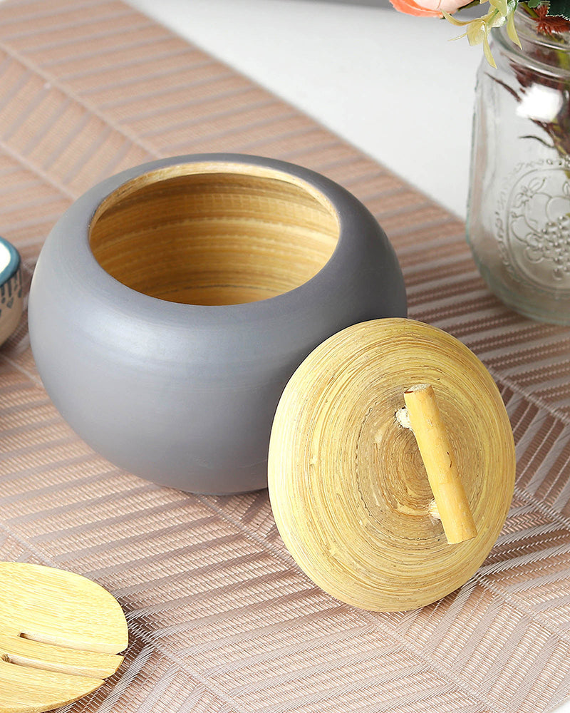 Multi-Purpose Grey Ceramic Jars for Kitchen Storage, Spices, and Dry Ingredients