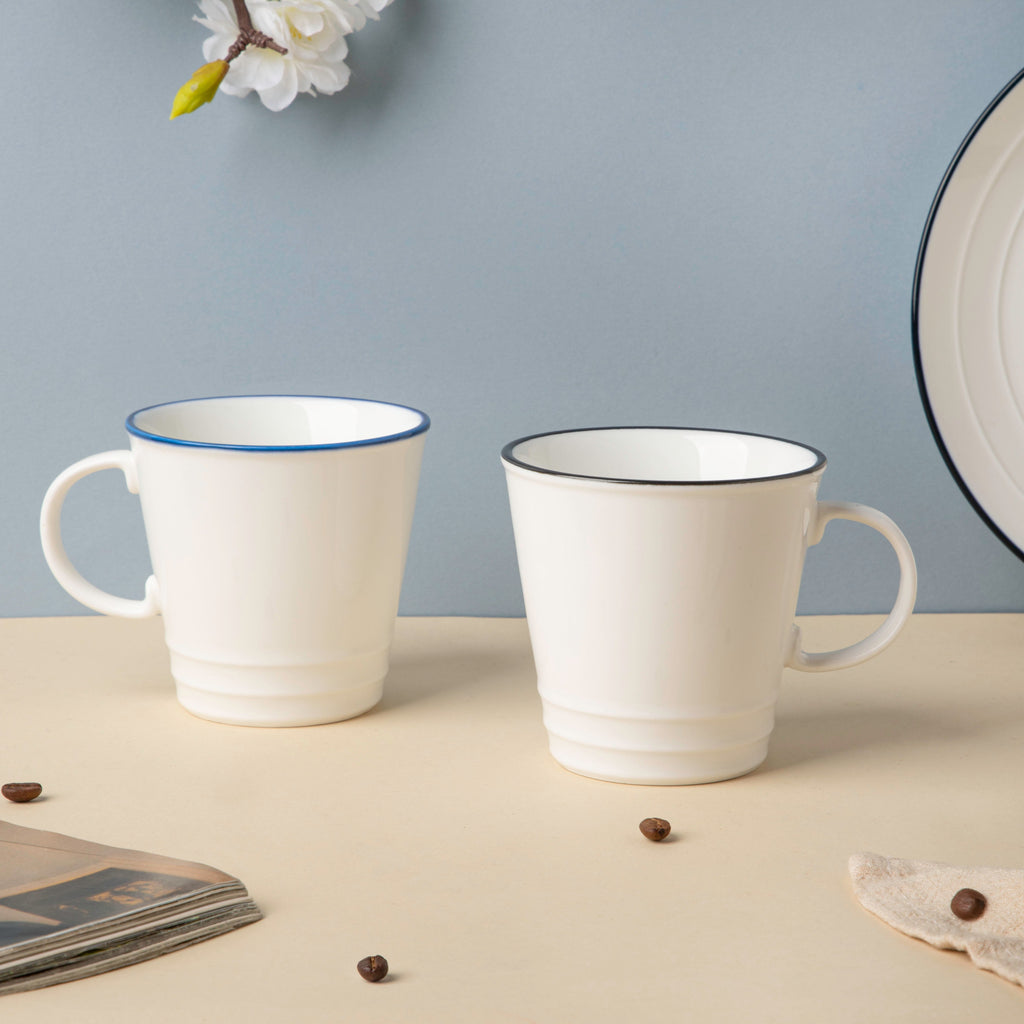 Riona Ceramic Teacup White And Blue