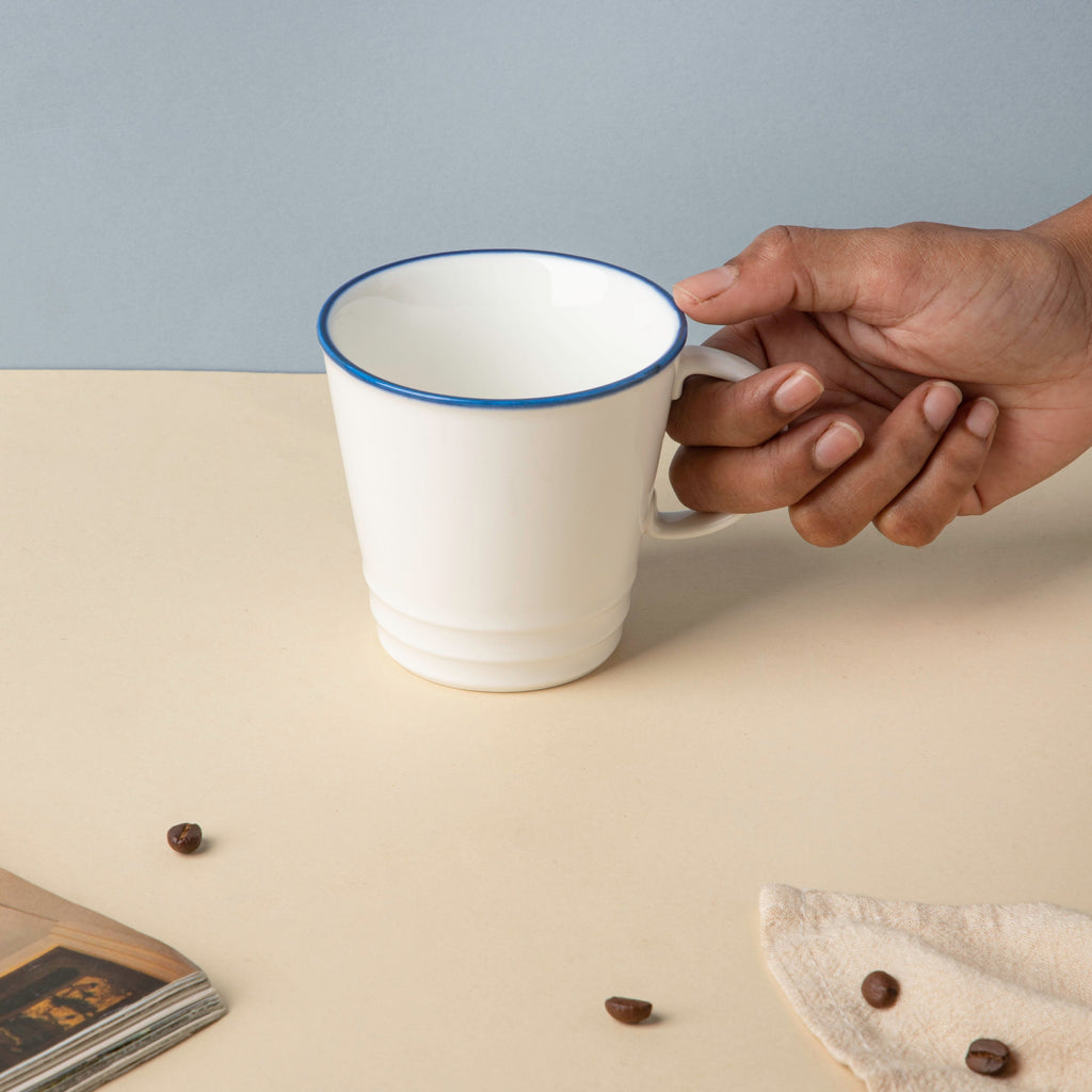 Riona Ceramic Teacup White And Blue
