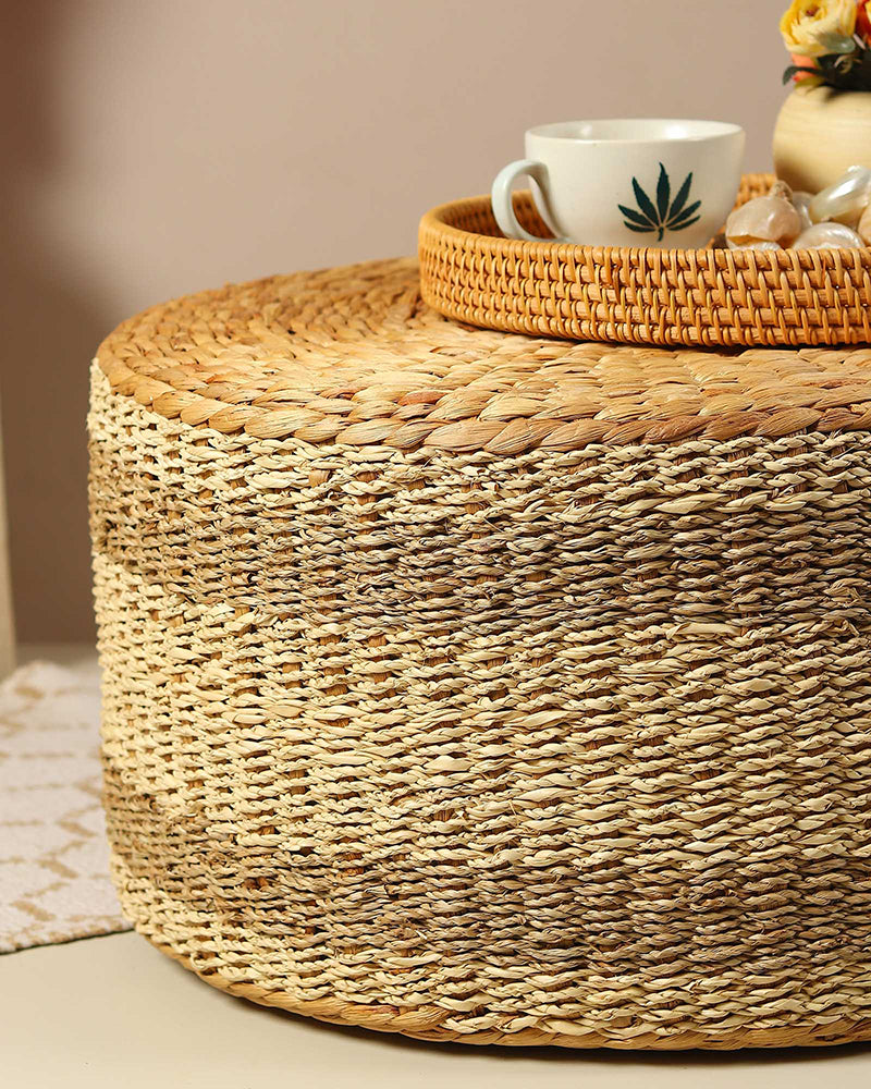 Decorative Seagrass Ottomans for Cozy Home Seating