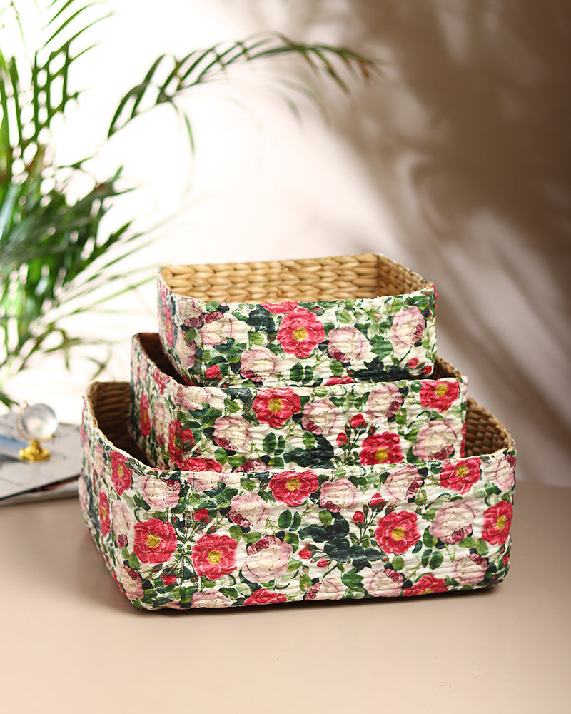 Seagrass Office Desk Organizer and Stationery Box for Table Use