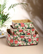 Seagrass Office Desk Organizer and Stationery Box for Table Use