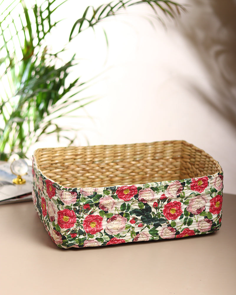 Seagrass Office Desk Organizer and Stationery Box for Table Use