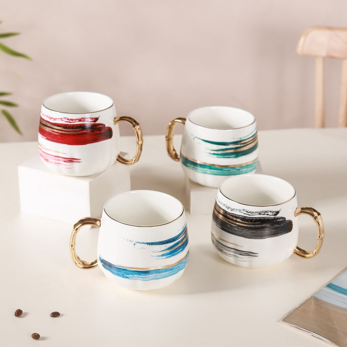 Abstract Golden Handle Cup Nestasia