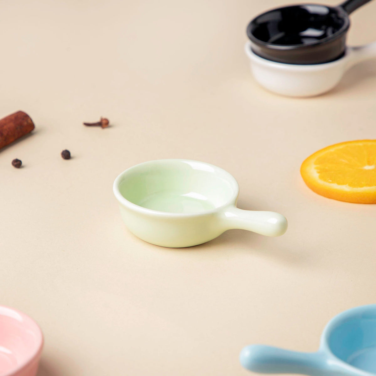 Munch Mania Dip Bowl With Handle Green 30 ml Nestasia