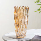 Tulip Crystal Glass Vase Amber 11 Inch Nestasia
