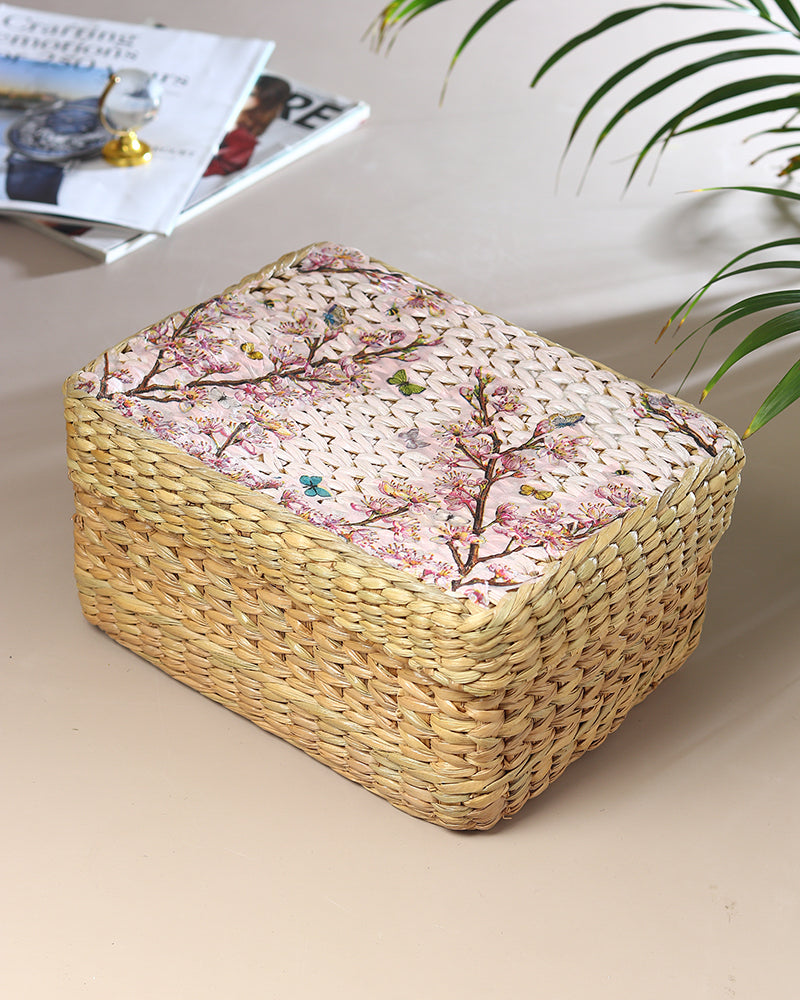 Eco-Friendly Seagrass Storage Box for Scarves, Belts & Accessories