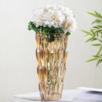 Tulip Crystal Glass Vase Amber 11 Inch Nestasia