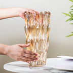Tulip Crystal Glass Vase Amber 11 Inch Nestasia