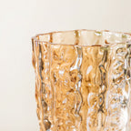 Glacier Glass Vase Amber 11 Inch Nestasia