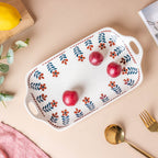 Carmella Floral Ceramic Tray With Handle Nestasia