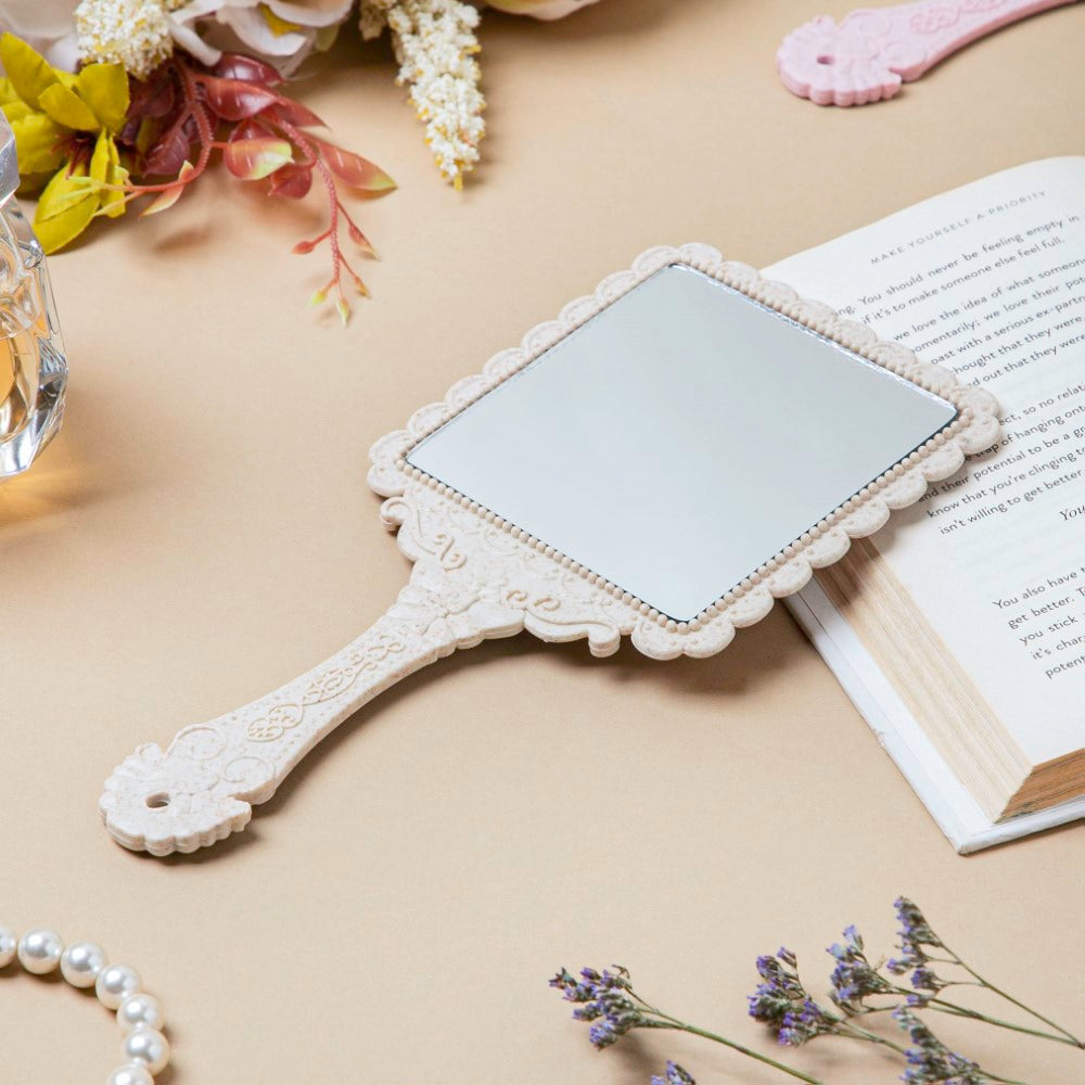 Vintage Classic Hand Mirror Ivory Nestasia