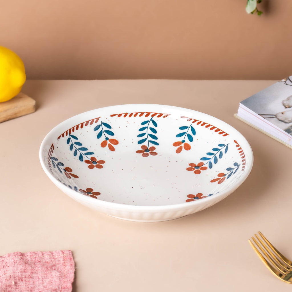 Carmella Floral Ceramic Pasta Plate Nestasia