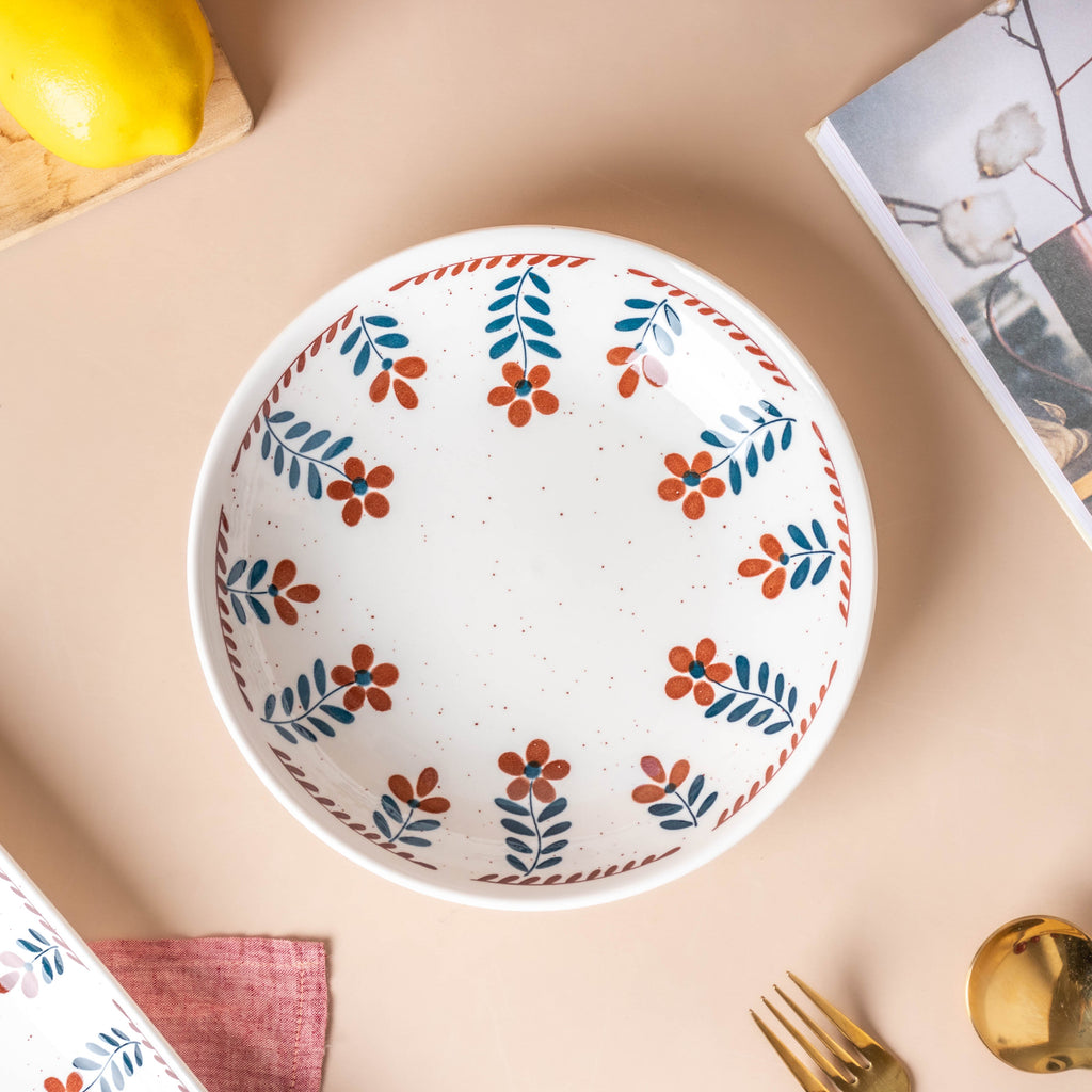 Carmella Floral Ceramic Pasta Plate Nestasia