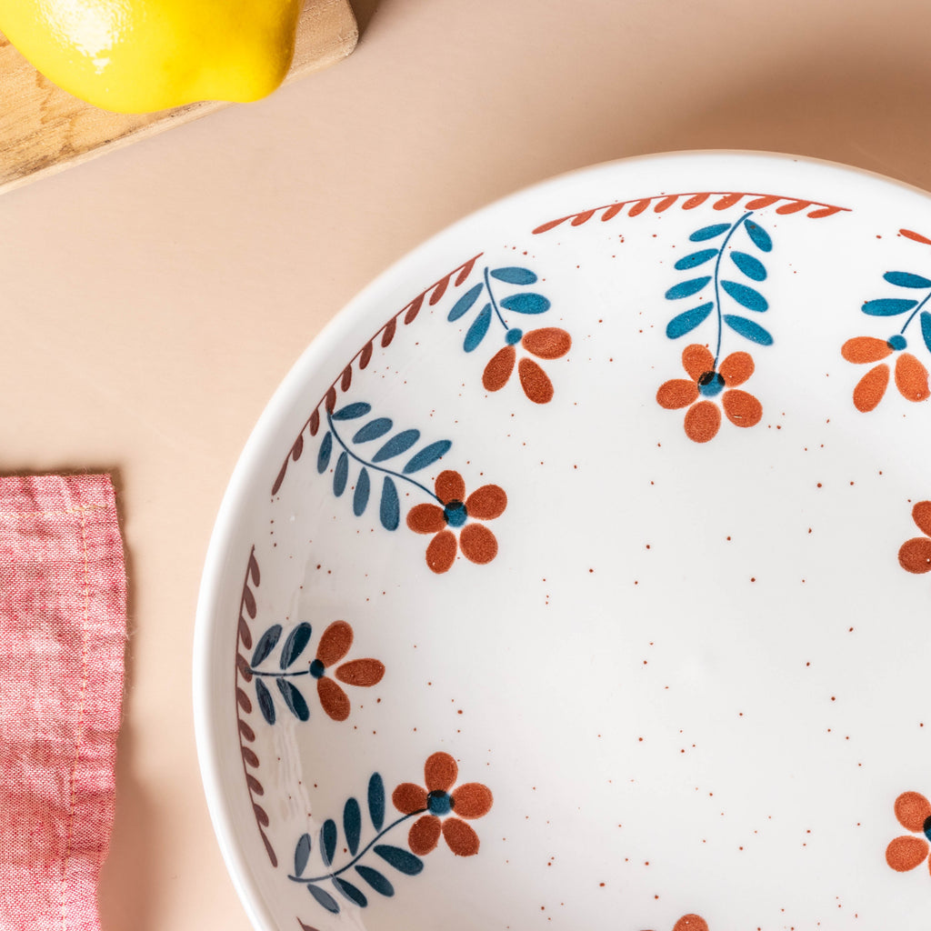 Carmella Floral Ceramic Pasta Plate Nestasia