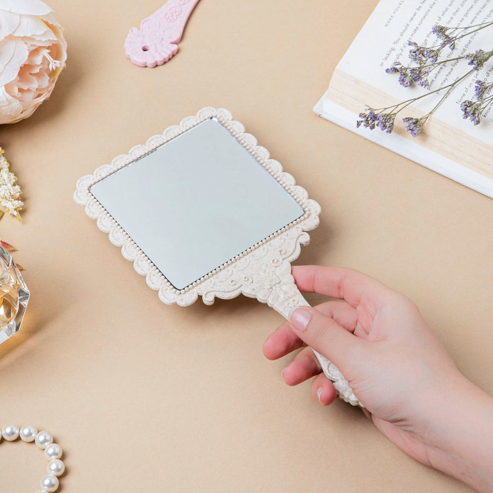 Vintage Classic Hand Mirror Ivory Nestasia