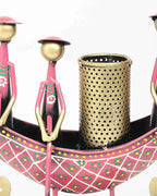 Metal Boat Shaped Pen Holder for Office Desk and Stationery Organization