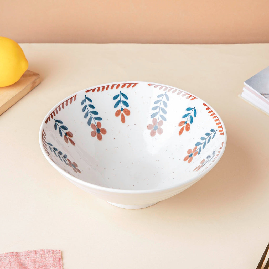 Carmella Floral Ceramic Ramen Bowl 900 ml Nestasia