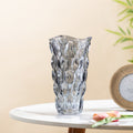 Oasis Crystal Glass Vase Grey Small 9 Inch Nestasia