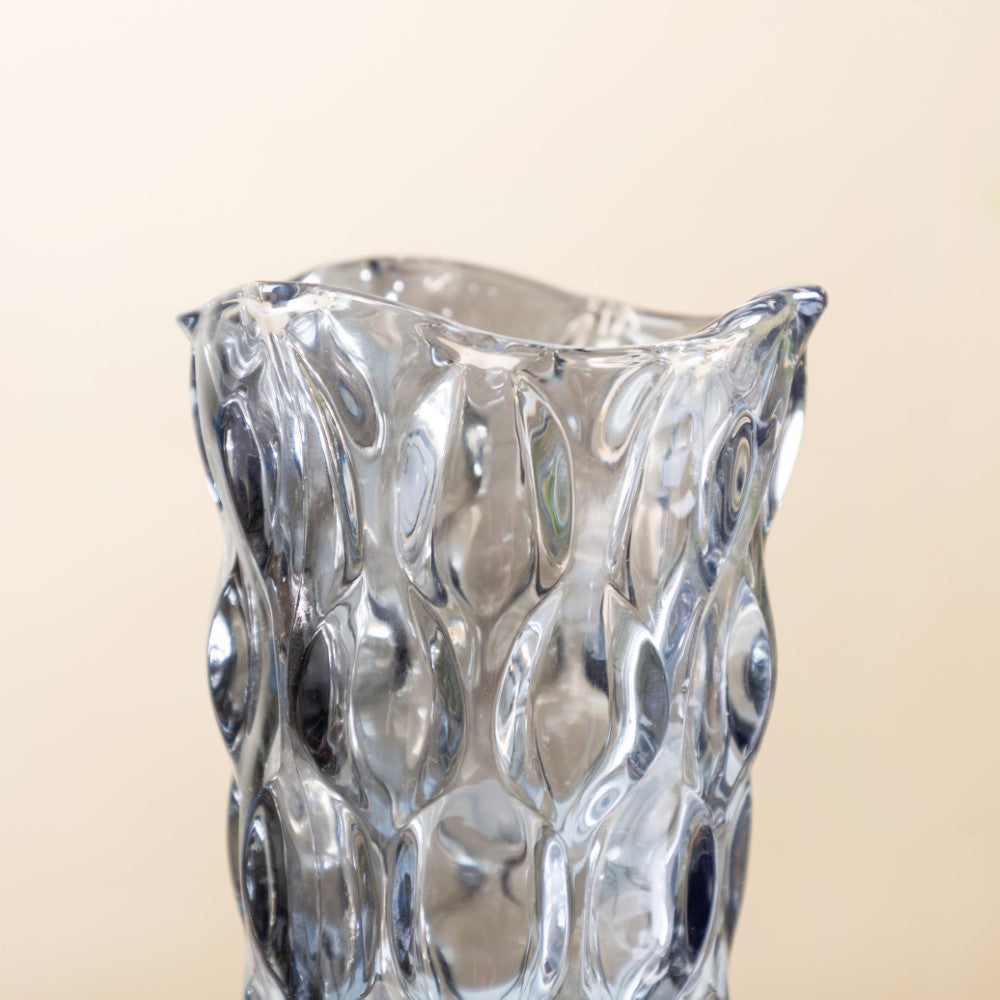 Oasis Crystal Glass Vase Grey Small 9 Inch Nestasia