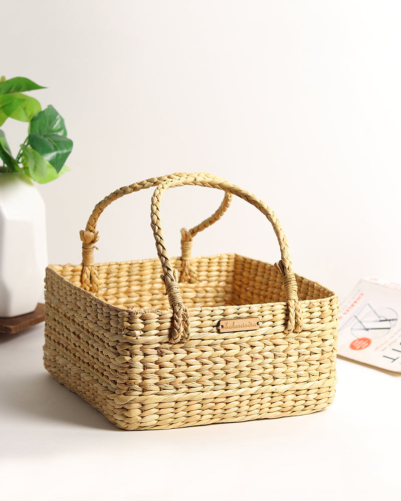 Handwoven Seagrass Fruit Basket for Gift Hampers, Storage, and Decorative Display