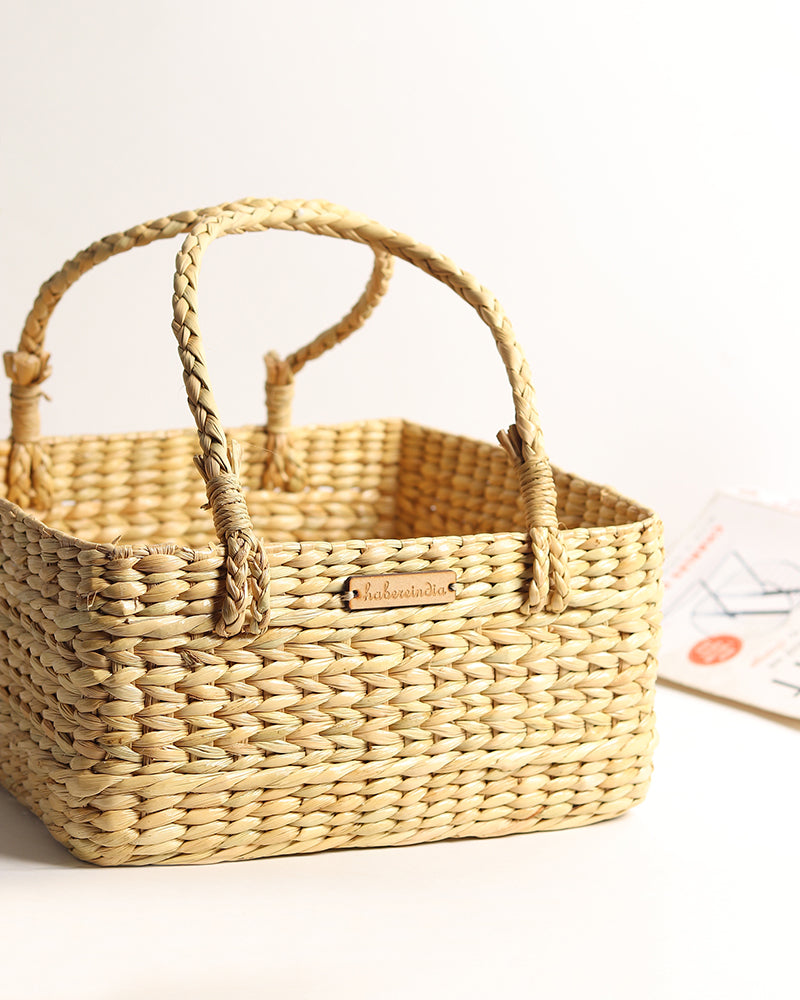 Handwoven Seagrass Fruit Basket for Gift Hampers, Storage, and Decorative Display