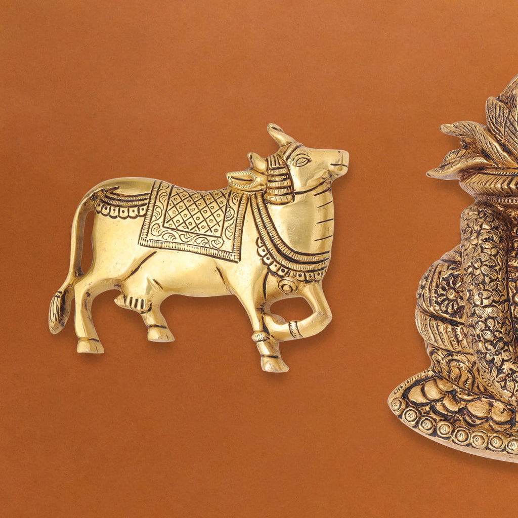 Brass Mangal Kalash With Cow Wall Hanging Vedansh Craft