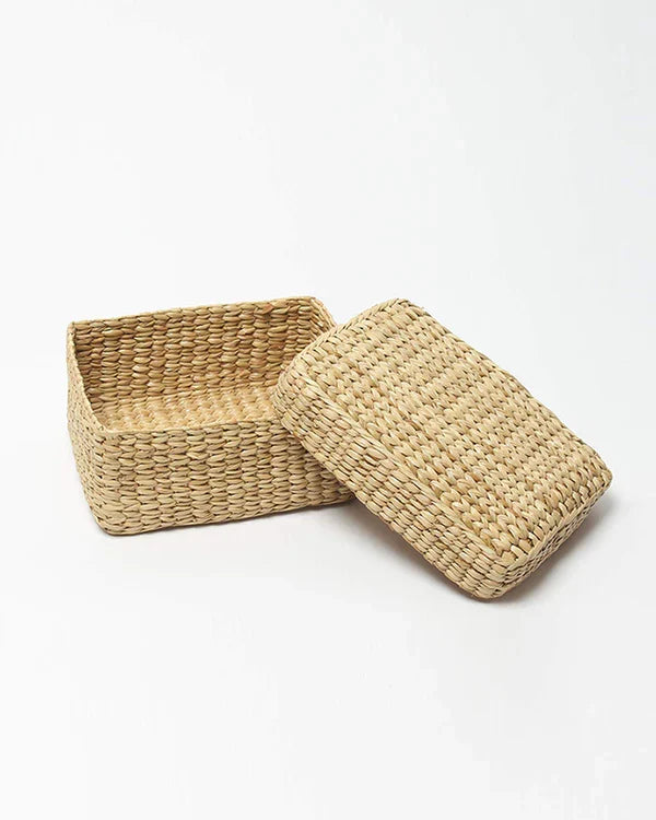 Handwoven Seagrass Organizer Box for Jewelry & Small Essentials