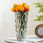 Oasis Crystal Glass Vase Amber Large 11 Inch Nestasia