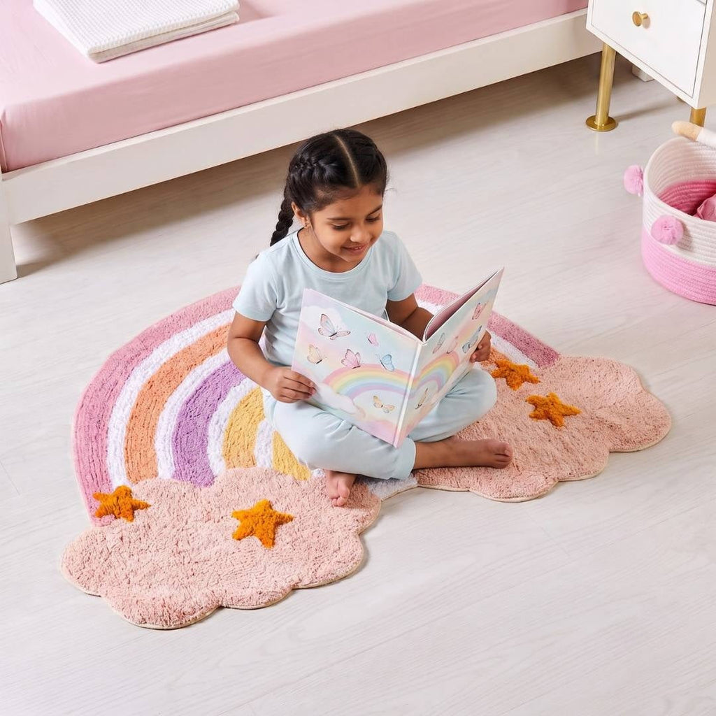 Rainbow Floor Mat For Kids 100x70cm Nestasia