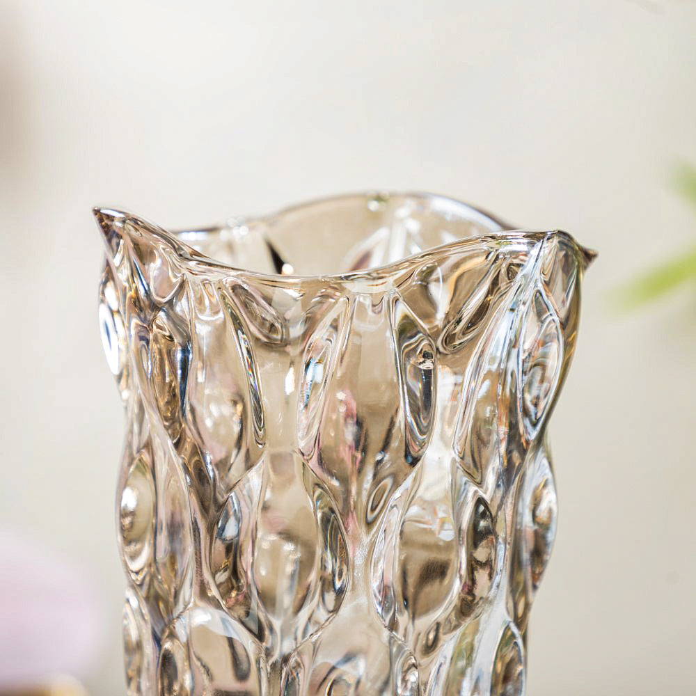 Oasis Crystal Glass Vase Amber Small 9 Inch Nestasia