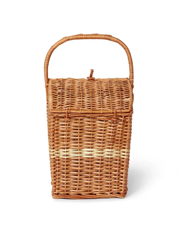Rustic Wicker Picnic Basket Handmade for Beach, Picnic & Weekend Trips