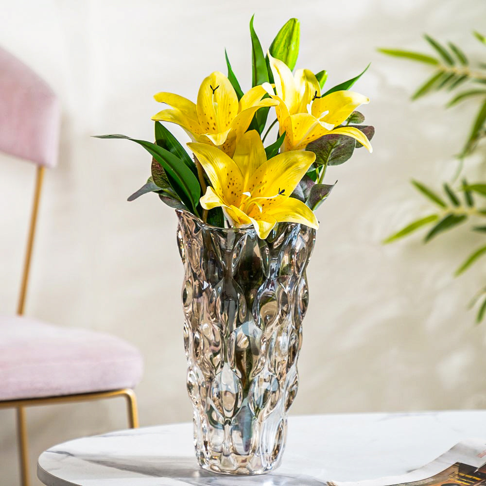 Oasis Crystal Glass Vase Amber Small 9 Inch Nestasia