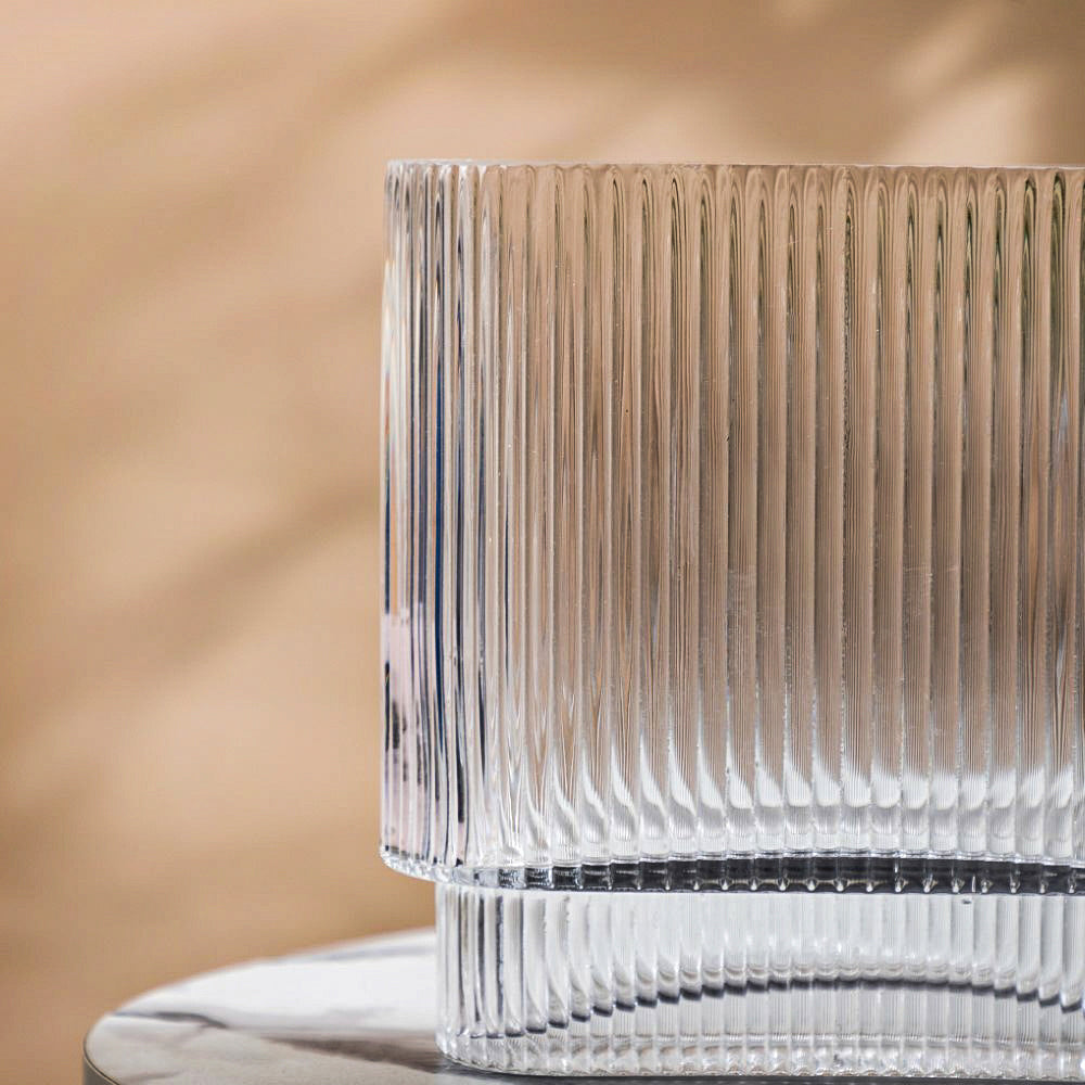 Ripple Modern Glass Vase 8 Inch Nestasia