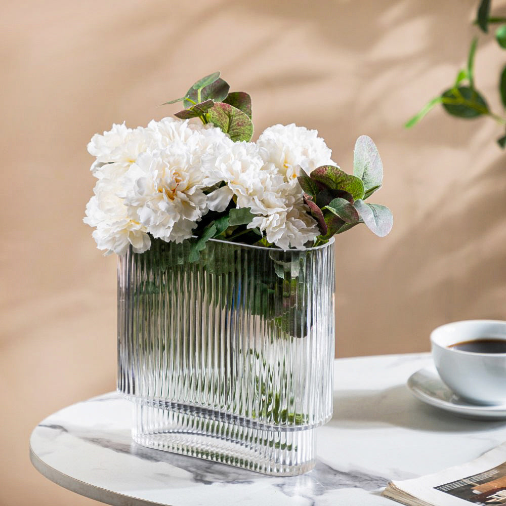 Ripple Modern Glass Vase 8 Inch Nestasia