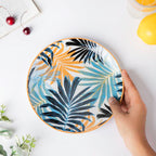 Areca Decal Ceramic Snack Plate 8 Inch Nestasia