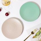 Aamirah Beige Patterned Snack Plate 8 Inch Nestasia