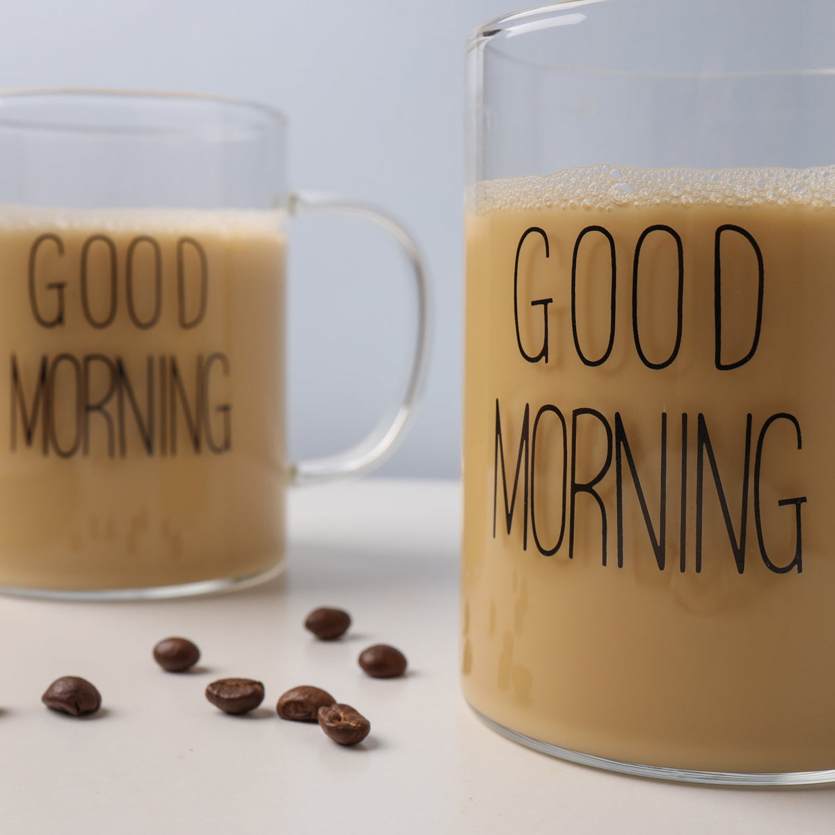 Transparent Good Morning Mug Set of 2 Nestasia