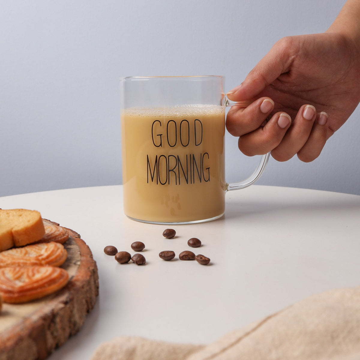 Transparent Good Morning Mug Set of 2 Nestasia