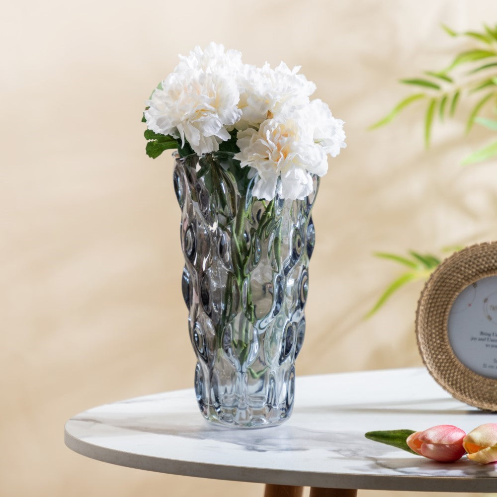 Oasis Crystal Glass Vase Grey Small 9 Inch Nestasia