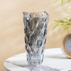 Oasis Crystal Glass Vase Grey Large 11 Inch Nestasia