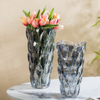 Oasis Crystal Glass Vase Grey Large 11 Inch Nestasia