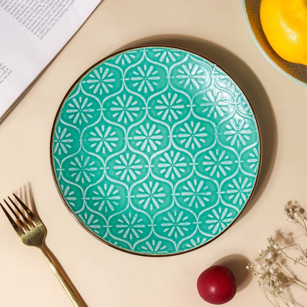 Fiesta Mosaic Turquoise Snack Plate 8 Inch Nestasia